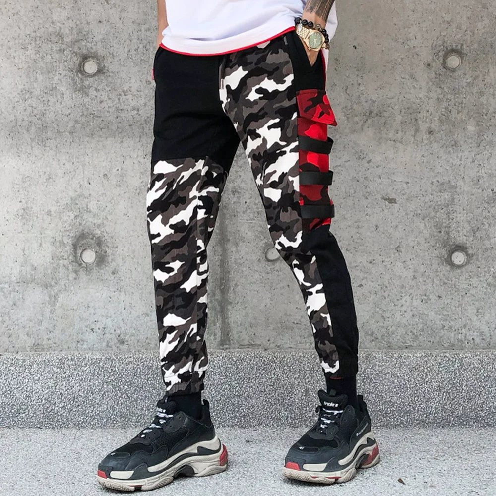 2019 Harem Pants Men Skinny Spring Patchwork Full Length Hip Hop Men Trousers Hole Casual Overalls Streetwear Pencil Pants