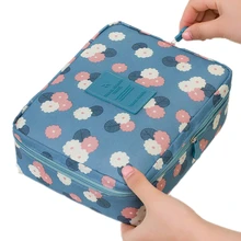 Women Makeup bag Cosmetic bag Case Make Up Organizer Toiletry Storage Neceser Rushed Floral Nylon Zipper New Travel Wash pouch