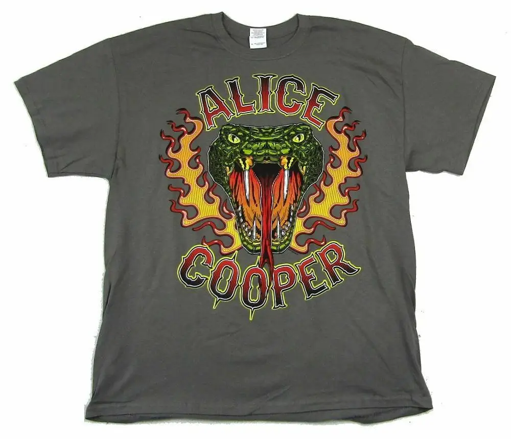 

Alice Cooper Snake Raise The Dead 2013 Tour Grey T Shirt New Merch Double Sided
