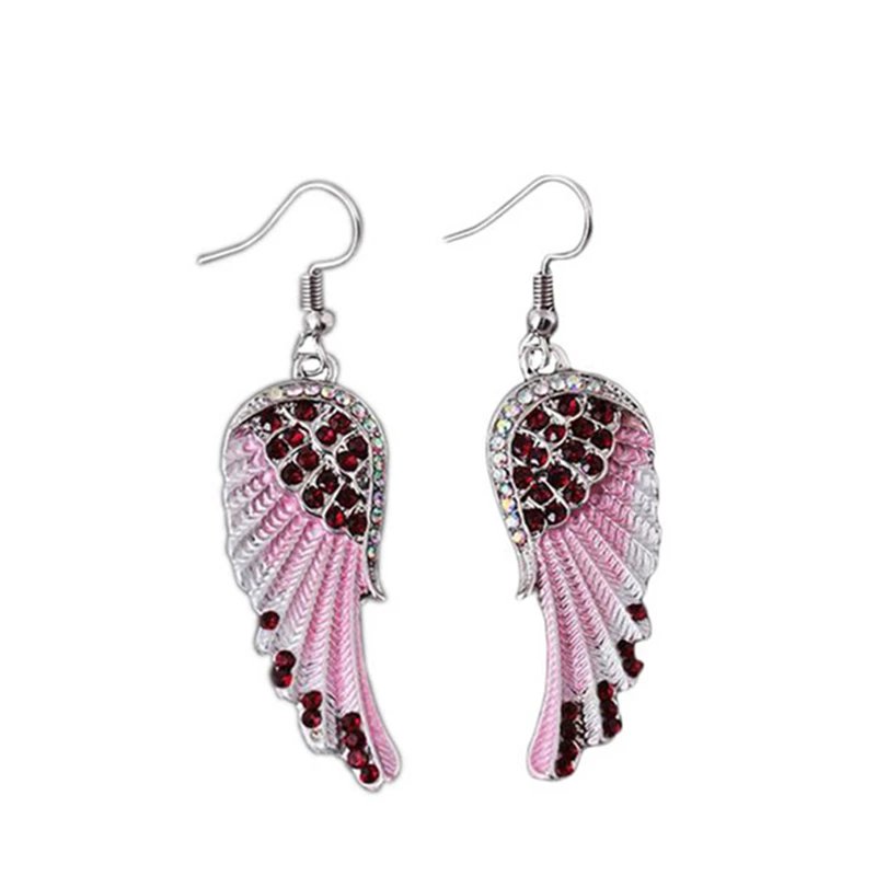 Hot Selling Fashion Angel Wings Crystal Drop Earrings