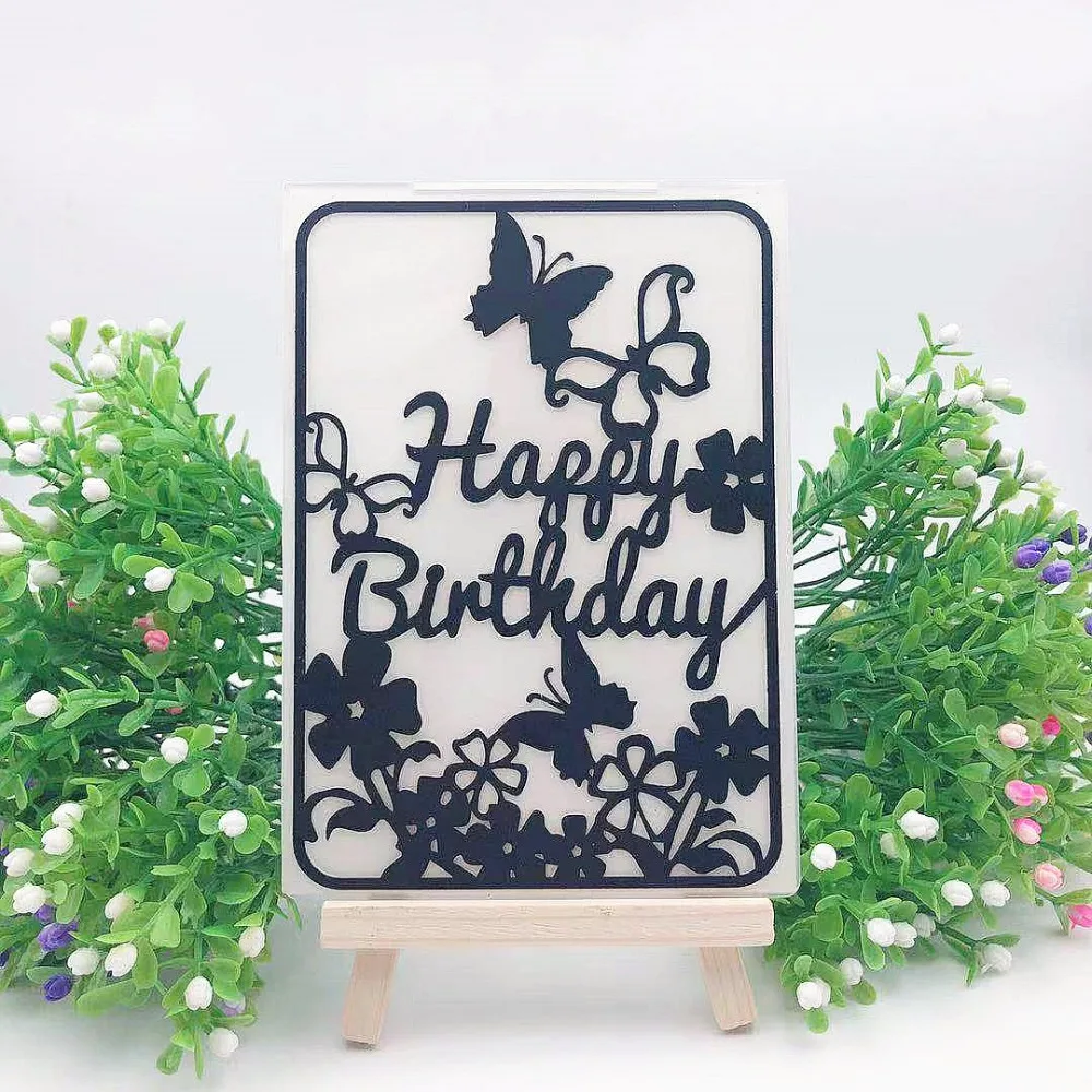 HOT plastic Happy Birthday template craft card making paper album wedding decoration scrapbooking embossing folder | Дом и сад