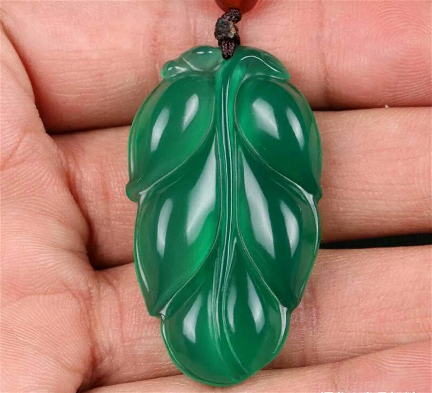 Натуральный ледяной зеленый нефрит Gemstone подвеска лист Цепочки и ожерелья