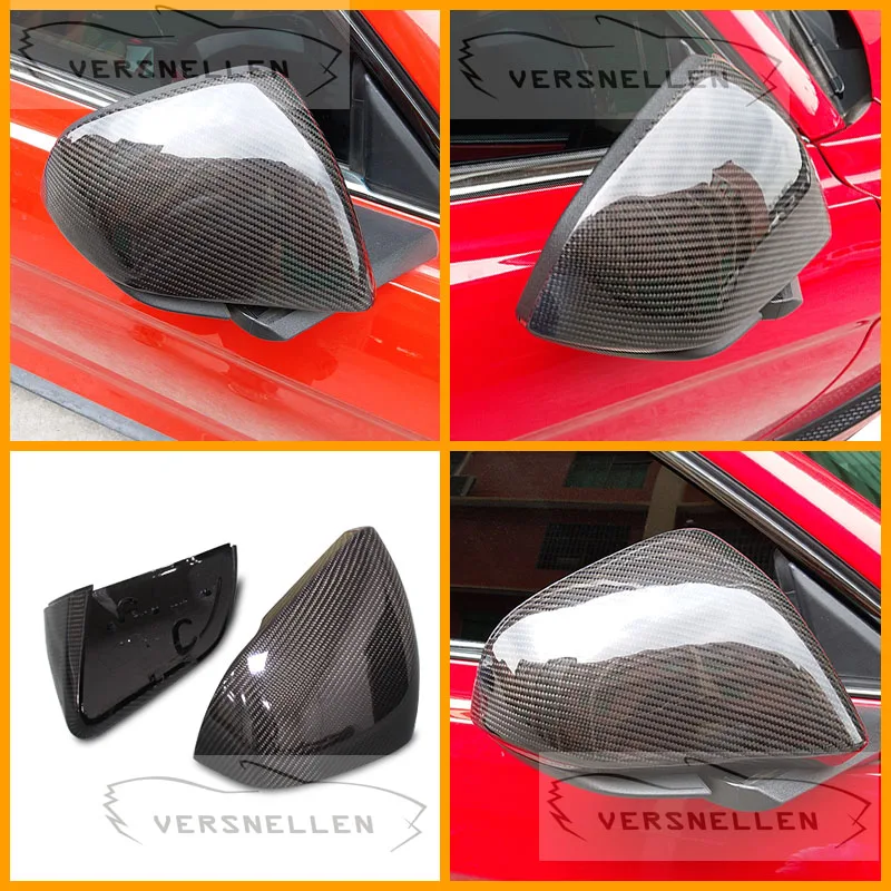 

TOP PU Protect Carbon Mirror Caps Replacement OEM Fitment Side Mirror Cover for For Ford Mustang 2008 UP
