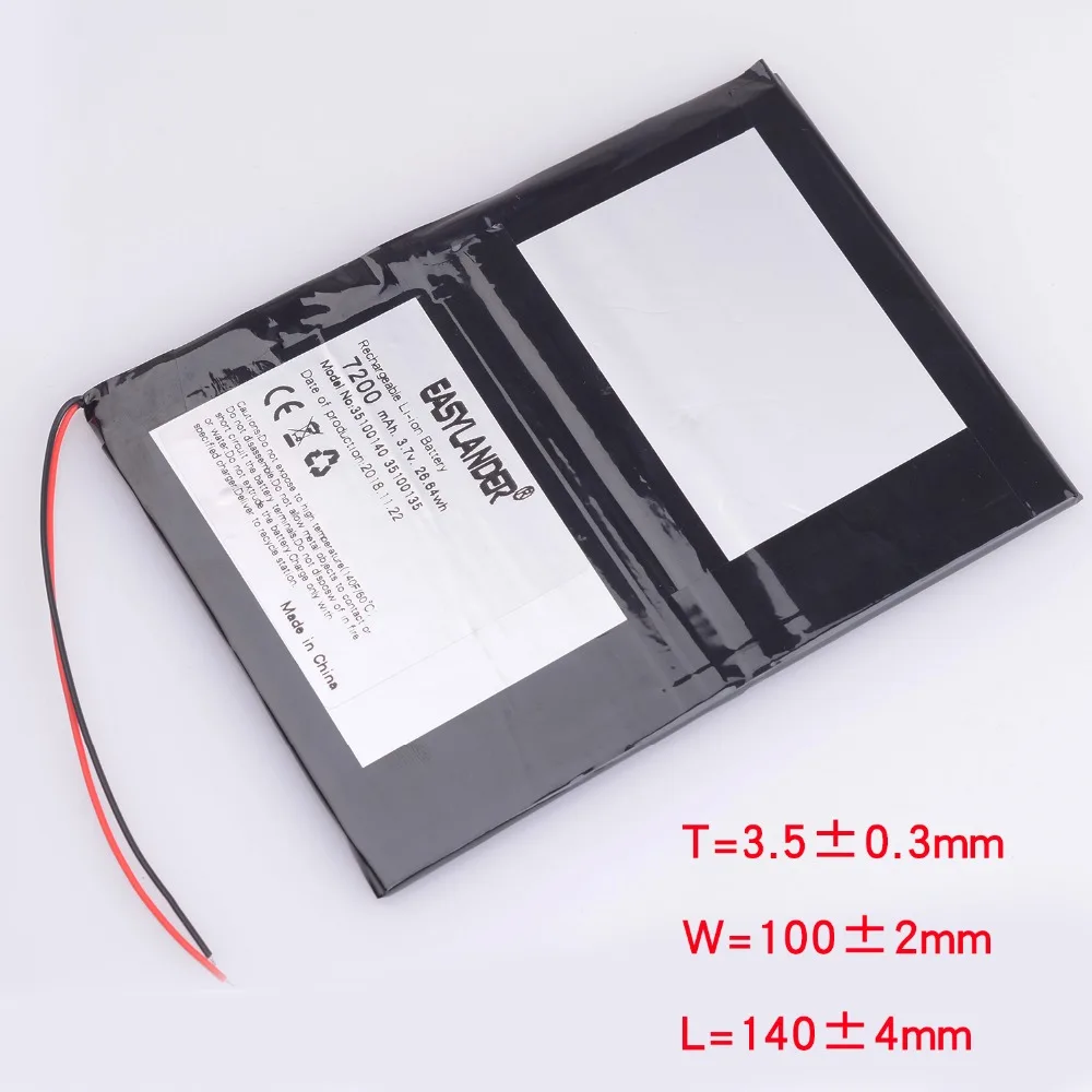 Высокая емкость 7200mAh универсальный аккумулятор 33100140 для Digma optima 10 6 3G TT1006MG