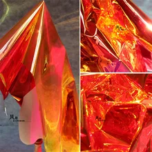 Флуоресцентная оранжевая ПУ ткань сумки кожа ткань одежды ткань для одежды