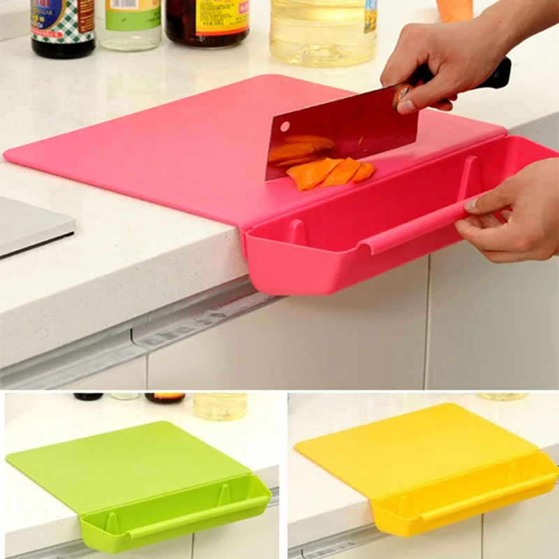 

Practical Plastic Chopping Board Frosted Kitchen Cutting Board with Slot Cutting Vegetable Meat Tools Kitchen Stuff Accessories