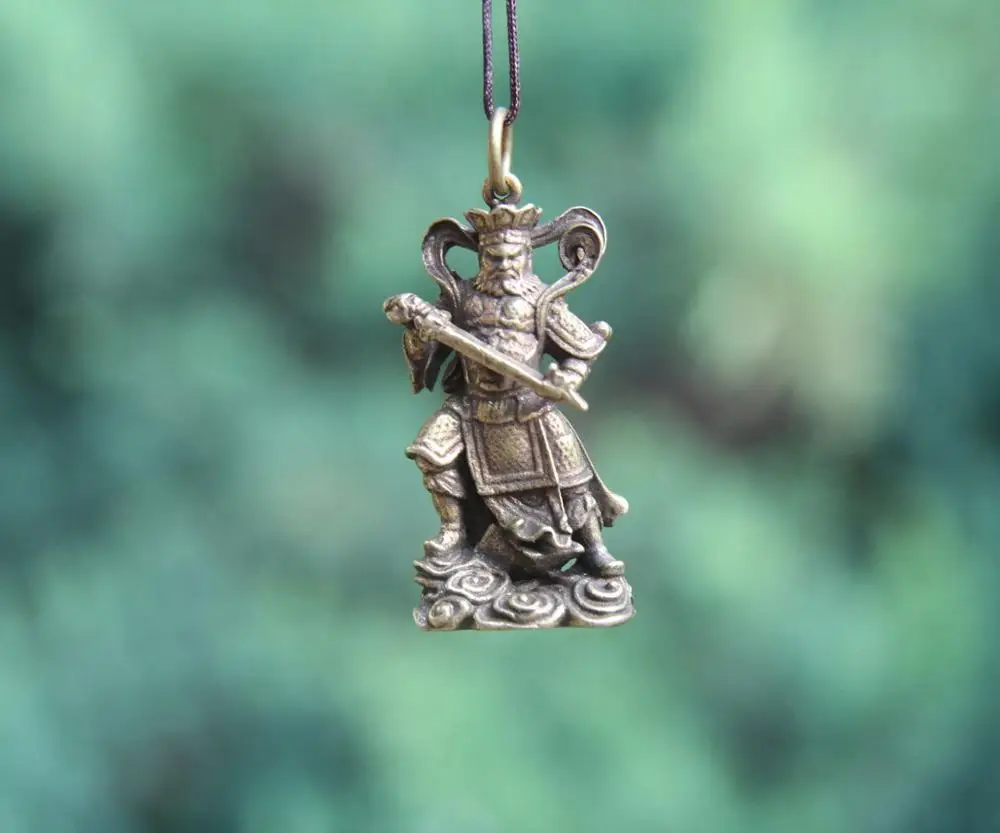 4 CM Tibet Pure Bronze Lotus Akasagarbha Bodhisattva Amulet Necklaces & Pendant 