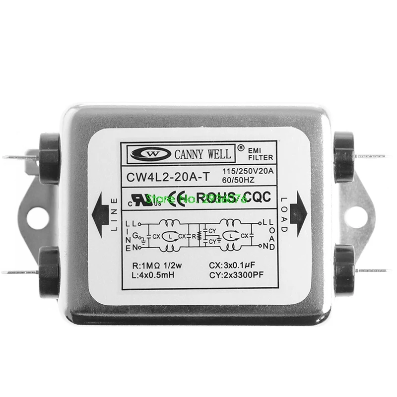 

AC 220V 50/60 HZ Power EMI Filter CW4L2-20A-T Monophasic Enhanced