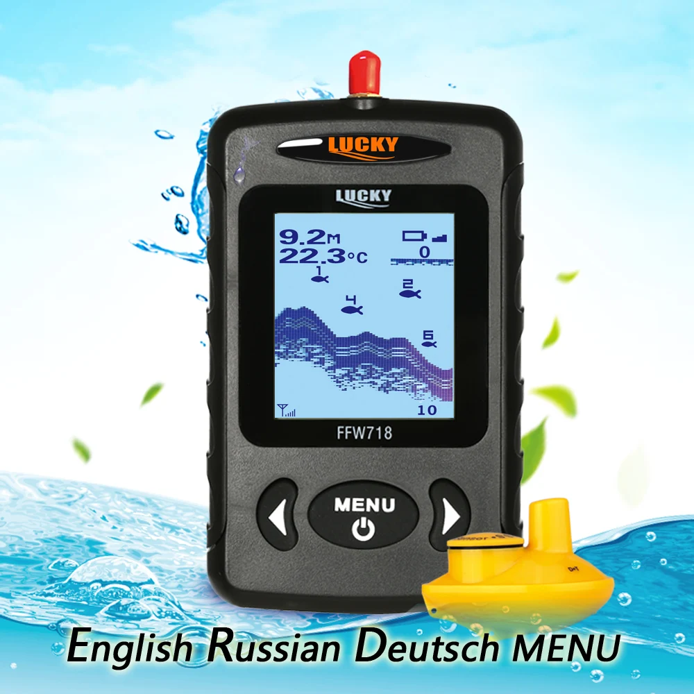 

Lucky Portable Professional Fish finder Sounder Wireless Sonar Fishing Probe Detector with Dot Matrix fishing equipmnet