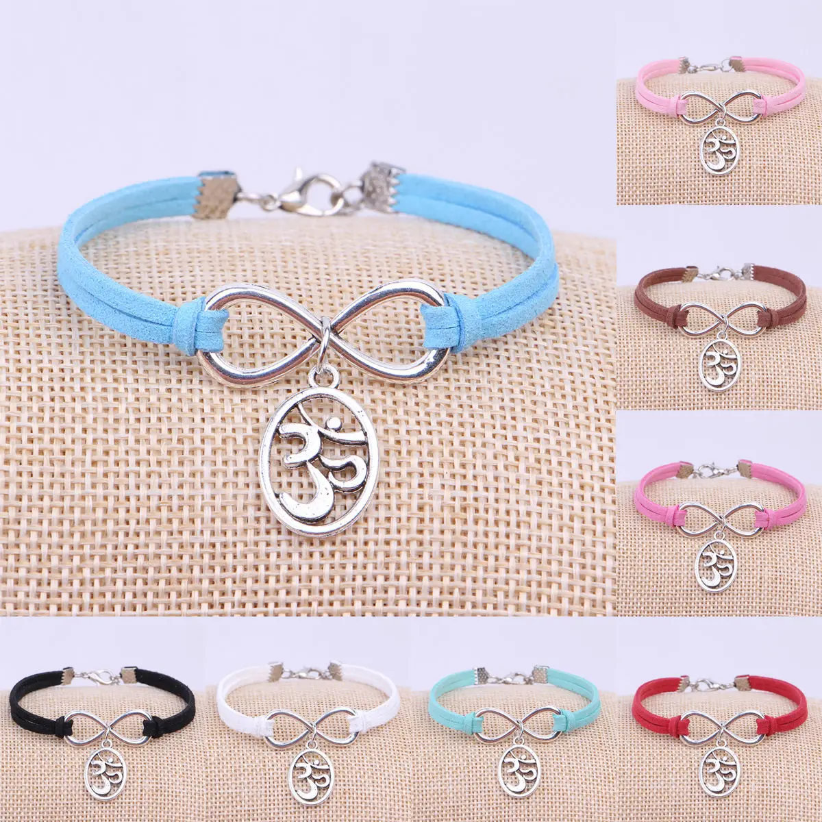

New Hot Sell Antique Silver Yoga symbol Charm Pendant Leather Infinity Adjustable Bracelet Bangle Women Men Jewelry Holiday Gift