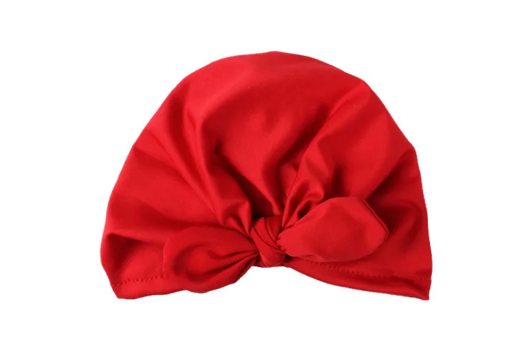 Sweet Dot Baby Girl Hat with Bow Candy Color Baby Turban Cap for Girls Elastic Infant Accessories 1 PC - Цвет: E205827