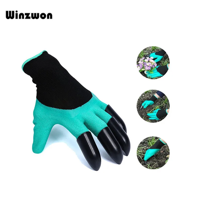 

Rubber Gardening Gloves With Claws Non-slip Mittens Digging Gloves Raking Digging Planting Latex Work Tools Household Gloves