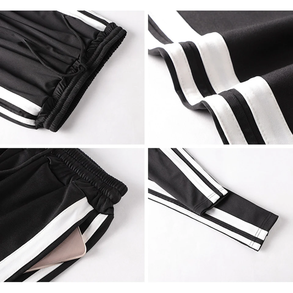 ZYFPGS 2019 Hot Stitching Pants Patchwork Stripes Jogger Women's Pants Fashion Casual Loose Plus Size 5XL Black And White Z1118 ZYFPGS 2019 Hot Stitching Pants Patchwork Stripes Jogger Women's Pants Fashion Casual Loose Plus Size 5XL Black And White Z1118