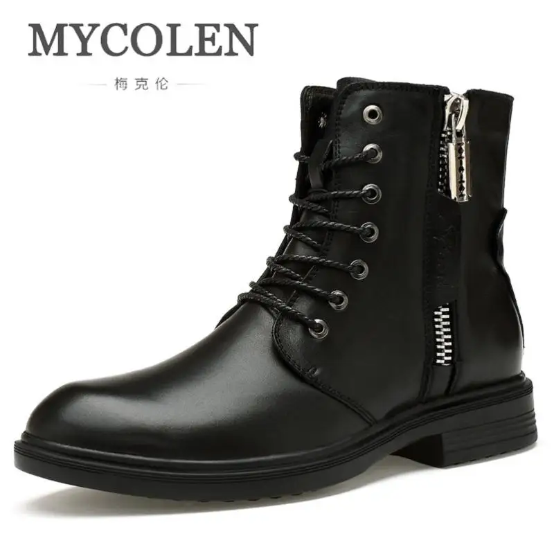 MYCOLEN Brand Men'S Boots Luxury Fashion Leather Winter Warm Shoes Motorcycle Mens Ankle Boot Winter Men Bota Masculina Couro MYCOLEN Brand Men'S Boots Luxury Fashion Leather Winter Warm Shoes Motorcycle Mens Ankle Boot Winter Men Bota Masculina Couro