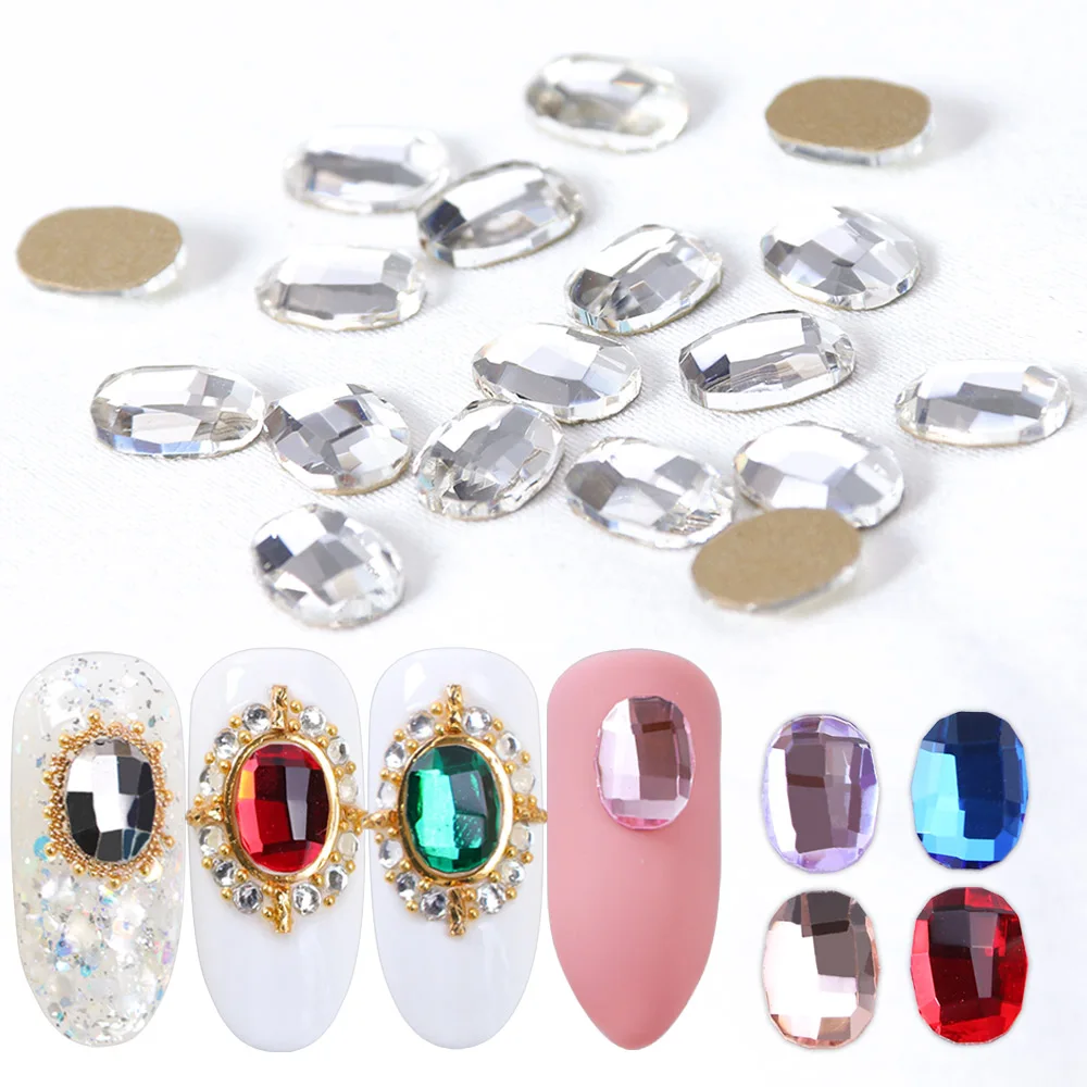 

10pcs Oval Nail Rhinestones Flat Back Nail Polish Gems Crystal Glass Strass Stones Charming Jewelry Manicure Decorations TR1010