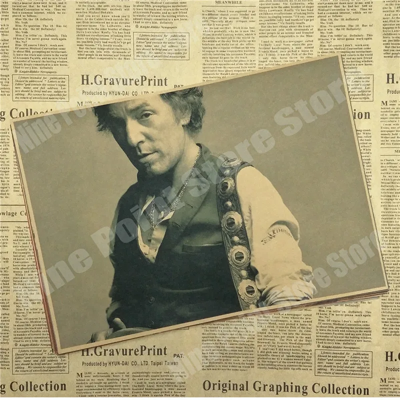 Декоративный плакат из крафт бумаги в стиле ретро Брюс спринстин|decorative poster|posters