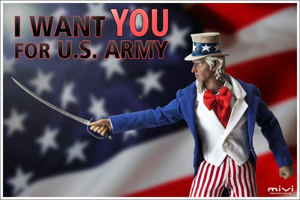 NEW MiVi I WANT YOU Uncle Sam USA Uncle Sam 1//6 Figure