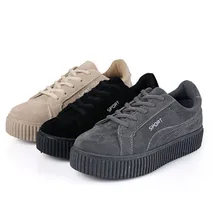 2017 Adult casual shoes women denim canvas rubber breathable lace-up platforms summer solid shoes for woman