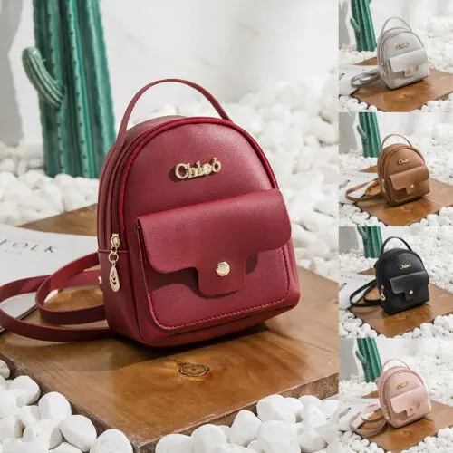 Women Girls Mini Faux Leather Backpack Rucksack School Bag Travel Handbag New | Багаж и сумки