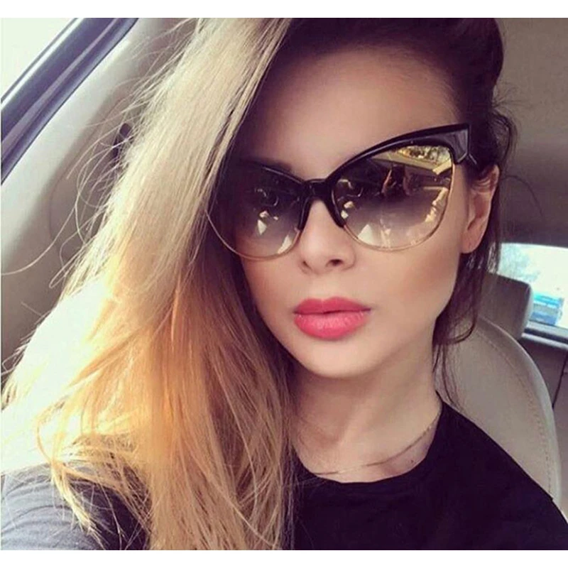 

OUBR ladies trend cat eye sunglasses ladies big frame brand designer luxury sunglasses fashion trend UV400 sunglasses