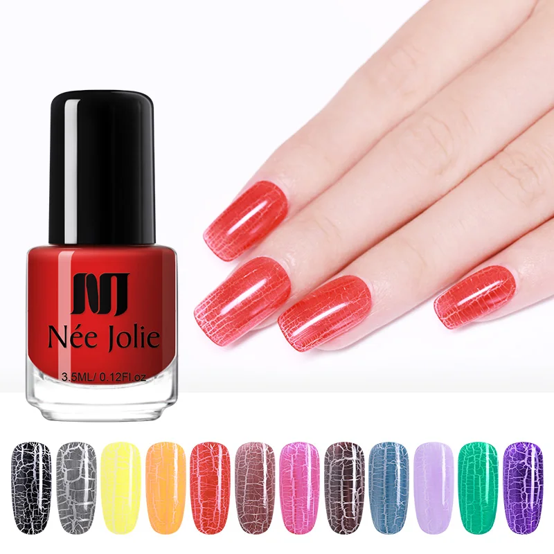 

NEE JOLIE 3.5ml Soak Off Nail Polish Crackle Nail Art Perfect Cracking Nail Varnish Fast Dry DIY Beauty Lacquer Decoration