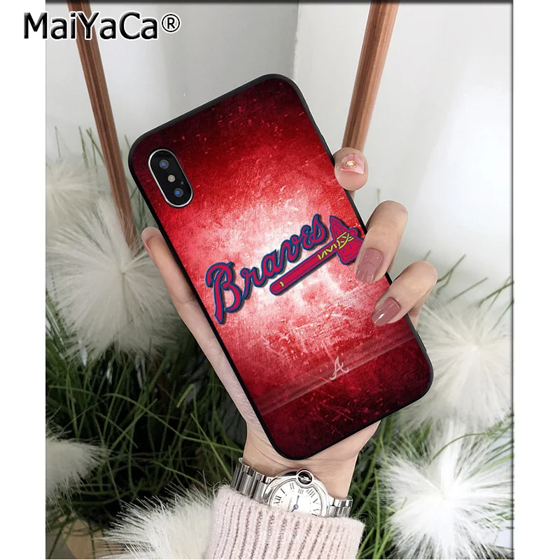 MaiYaCa подвеска Atlanta Braves черный мягкий чехол из ТПУ для телефона iPhone 6S 6plus 7 7plus 8 8Plus X Xs MAX 5 5S XR - Цвет: A5