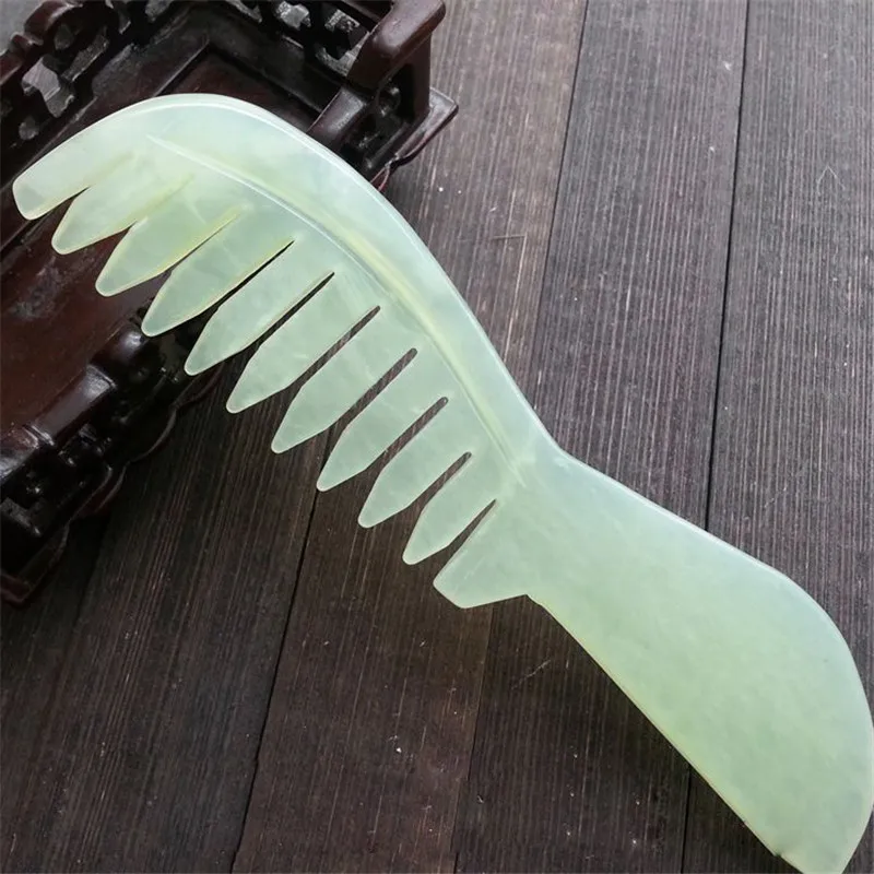 Jade Stone Massager Comb With Handle Spa Acupuncture Therapy Trigger Point Treatment For Skin Slimming Beauty Health Head Jade Stone Massager Comb With Handle Spa Acupuncture Therapy Trigger Point Treatment For Skin Slimming Beauty Health Head