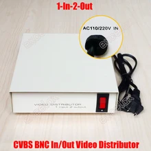 1 в 2 Выход Композитный видеосигнал BNC разъем видеораспределитель AC110V 220 V коэффициент усиления сигнала система Скрытого видеонаблюдения цифровая видеозапись Системы 1-2CH видео разветвитель