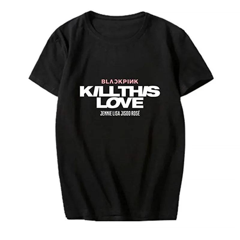 

Kpop Blackpink T-Shirt Rose Lisa Jisoo Jennie Tee Shirt Lover Top Short Sleeved T-Shirts New Album Kill This Love Looser Shirts