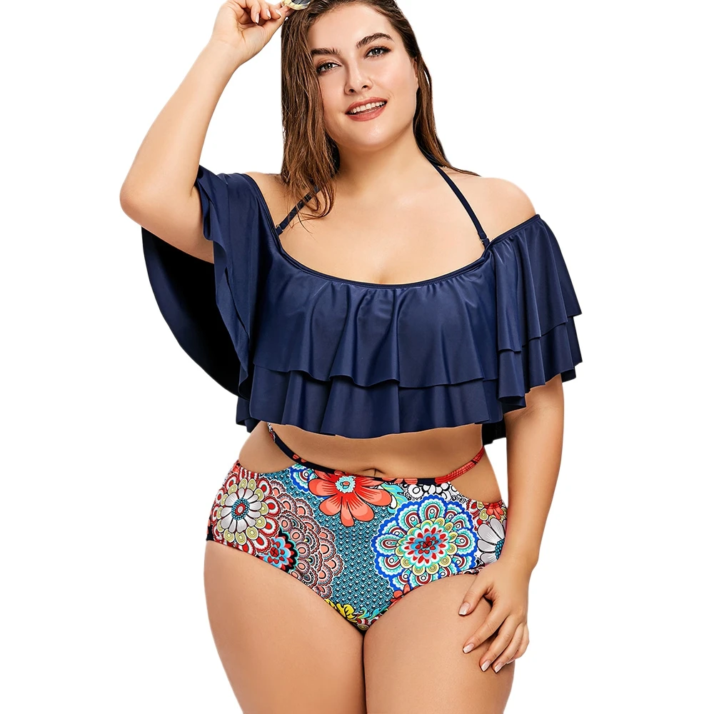 plus size off the shoulder swim top