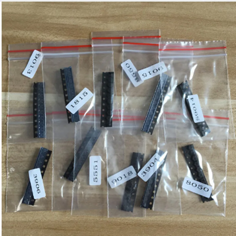 

10values x10pcs=100pcs SOT-23 SMD transistor KIT S9013 S9014 S9015 S9018 MMBT3904 MMBT3906 SS8050 SS8550 2N5551 2SC1815