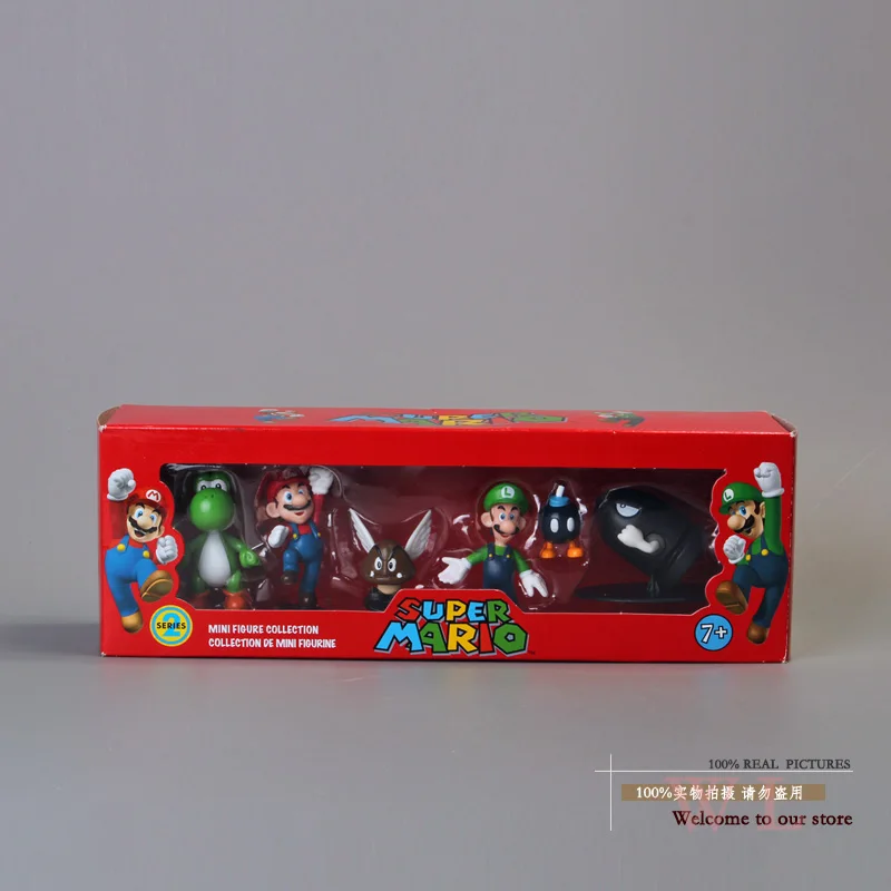 Super Mario Bros Peach Daisy Toad Mario Luigi Wario Yoshi Koopa Donkey Kong PVC Action Figure Toys Dolls 6pcs/set 5 Types Super Mario Bros Peach Daisy Toad Mario Luigi Wario Yoshi Koopa Donkey Kong PVC Action Figure Toys Dolls 6pcs/set 5 Types