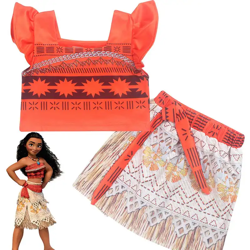 Toddler Girls Moana Costume Child Cute Tops Skirt Swimsuit Two Pieces Set Cool Bottoms Bathing Suit For Kid Baby Girls Halloween Costume Costume Funnycosplay Skirt Aliexpress