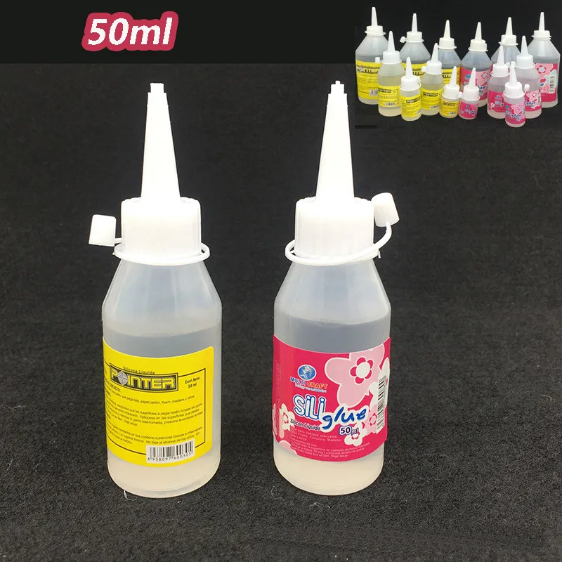 

2Pcs 50ML Liquid Glue Bottle Manual Clear DIY Craft Paper School Bts Silicone Fabric Wood Adhesive Scrapbooking Accessory Tool