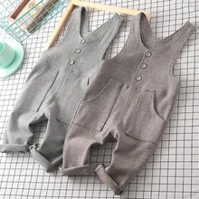 Рост 80-100 см, новинка года, весенний хлопковый клетчатый комбинезон для мальчиков и девочек, штаны для маленьких мальчиков, детские комбинезоны, комбинезон для маленьких девочек