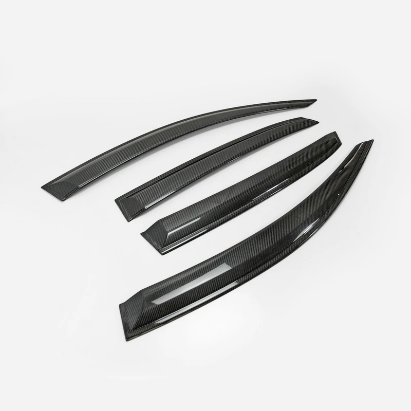 OEM Carbon Fiber Door Window Visor Glossy Finish Side Rain Eyelid Fibre Tuning Sun Eyebrow Drift Kit For Honda FK8 Civic TYPE-R
