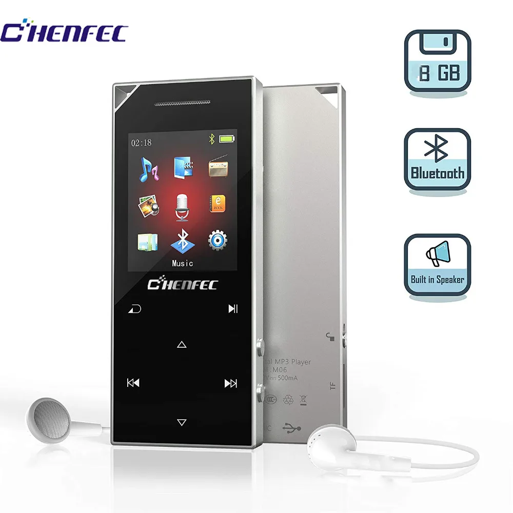 Модернизированный портативный цифровой музыкальный плеер CHENFEC 8GB MP4 с Bluetooth 4,0 музыкальный аудиоплеер с fm-динамиком 60 часов