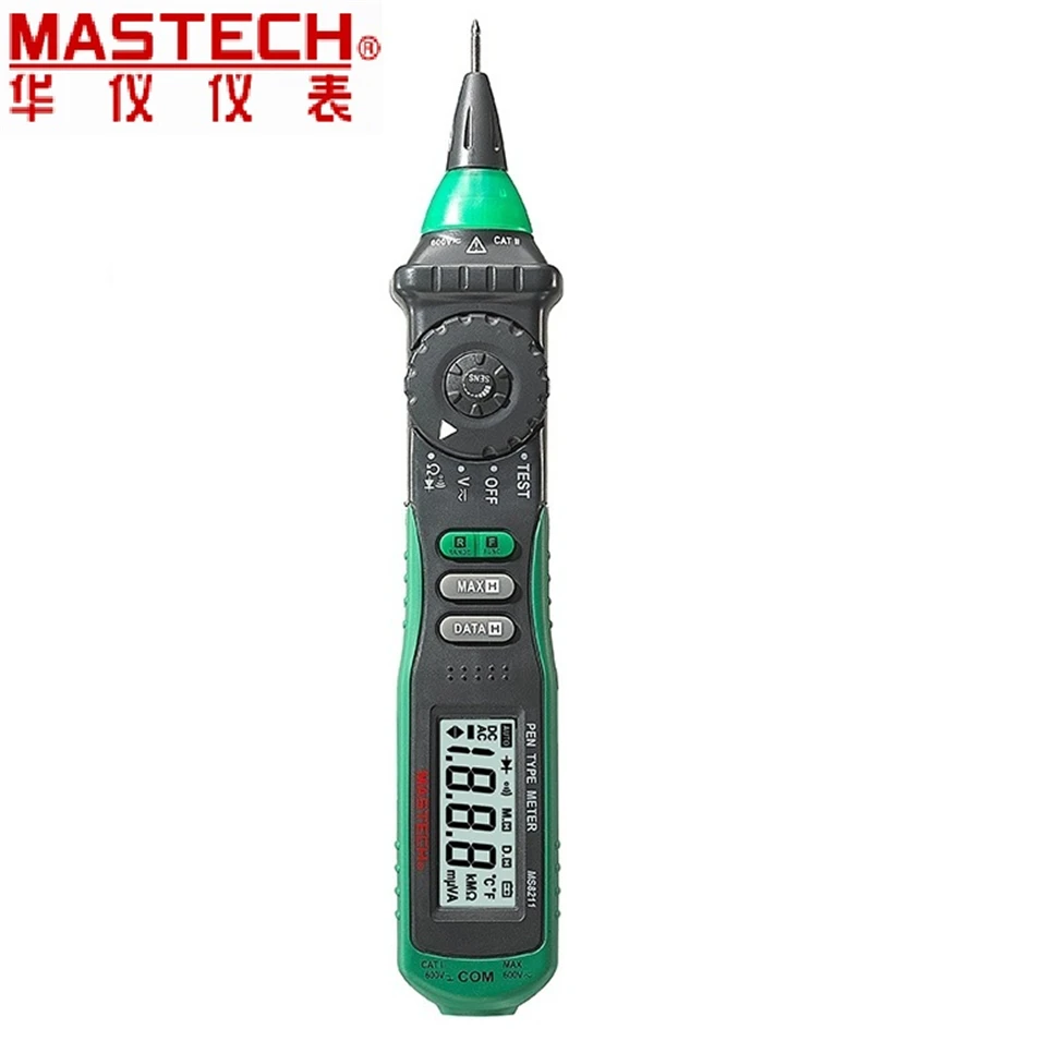 

MASTECH MS8211 Pen type Digital Multimeter with NCV Tester Non-Contact AC 600V Voltage Detector Ohm Multi Tester with 2.7V Diode