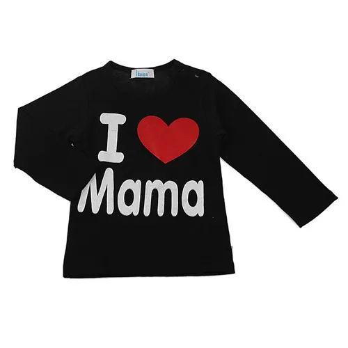 BLACK-MAMA Футболка для девочек футболка для маленьких девочек с длинными рукавами Топы Для детей Детская одежда для девочек 1 шт./лот d-bt-tx003-1p - Цвет: BLACK-MAMA