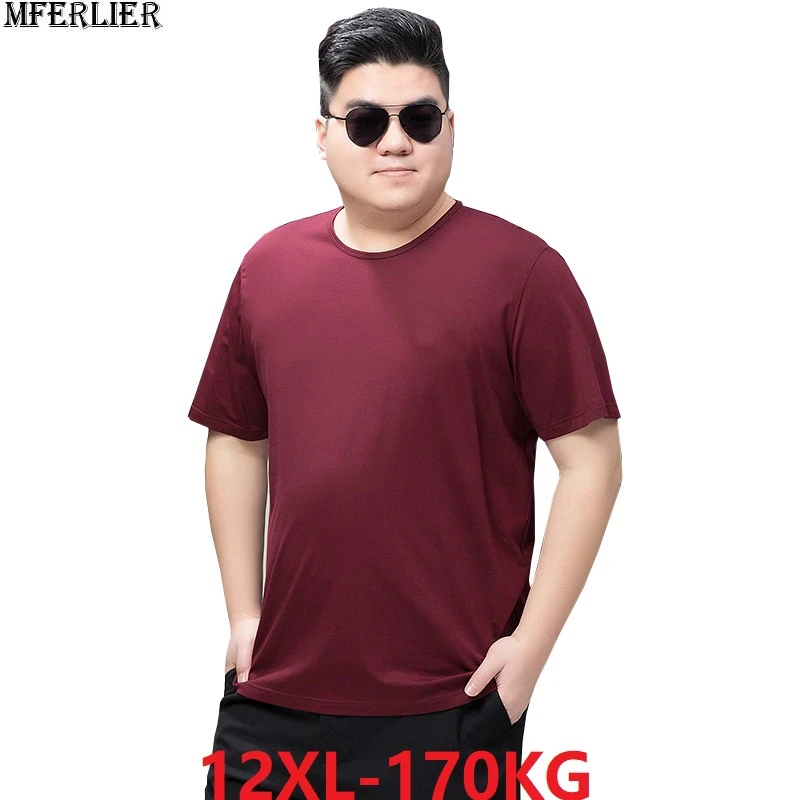 

men black t-shirts solid color short sleeve summer Breathable tshirt plus size big 5XL 6XL 7XL 8XL 9XL 10XL tees man Comfortable
