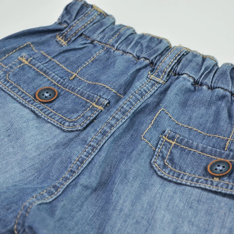6Boys Denim Shorts Kids Jeans Short Pants Adjustable Waist Light Color Blue Pantalones Toddler Trousers Summer Children Clothing