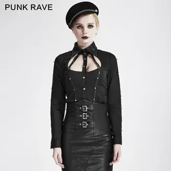 

New Fashion Casual gothic Novelty Sexy Club Party Vintage Personality Pu Leather Shirt XS-XXL Y691