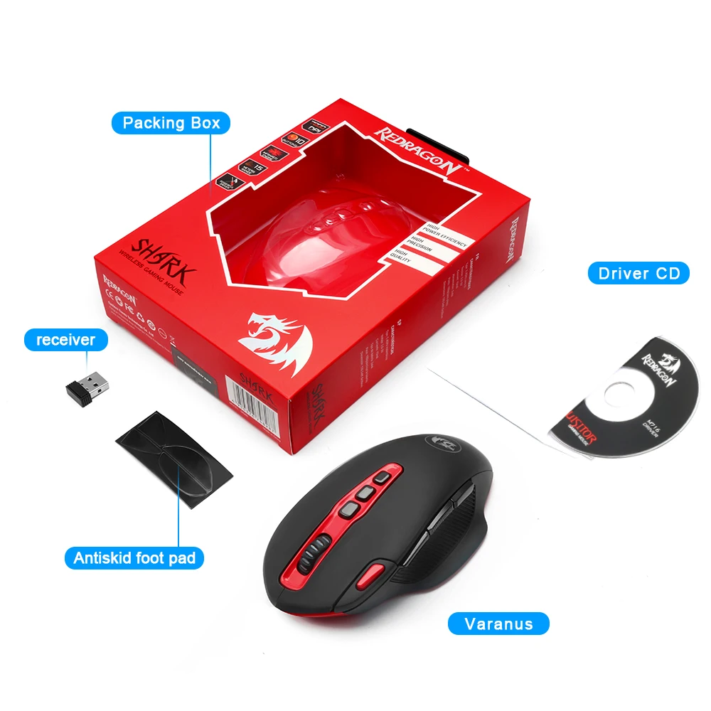 Redragon USB Wireless Gaming Mouse programmable 7200 DPI 10 buttons Laser ergonomic for overwatch gamer Mice laptop PC computer