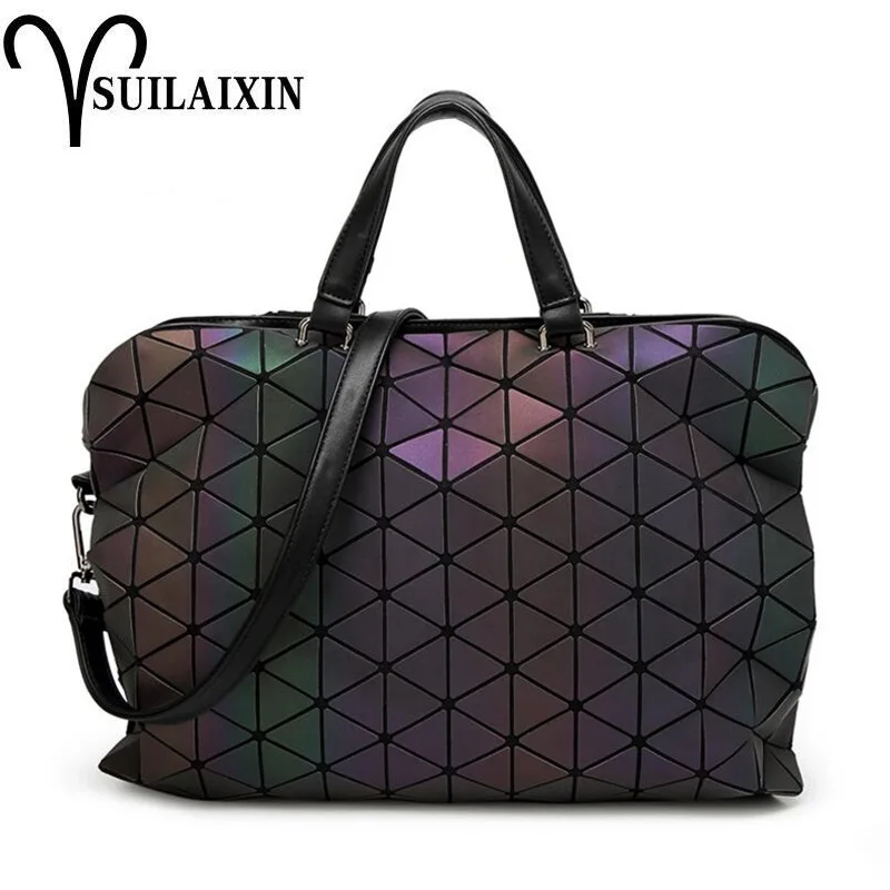 

Hot Sale laser Bag Folding Fashion Shoulder Handbags Fashion Casual Large Diamond Laser Shoulder Women Tote Top Handle Bags