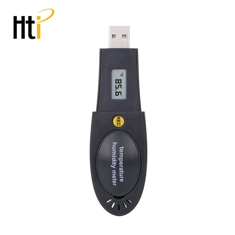 Цена Hti EL USB 2 font b lcd b font + Высокая точность влажности температуры и точки росы регистратор данных с ЖК дисплеем