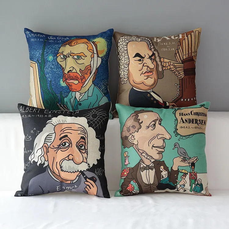 

Nordic linen personalized office / home pillow sets car cushion covers celebrity Portrait pillowcases