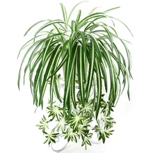 65cm 5 Heads Artificial Plants Wall Hanging Chlorophytum Green Plants PVC Fake Flower Simulation Leaves Home Garden Decor