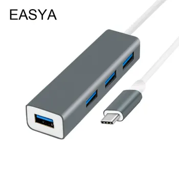 

EASYA Wholesale Thunderbolt 3 USB 3.1 Type-C Hub withUSB Hub 3.0 Adapter 4-in-1 USB Splitter for Macbook Pro 10pieces/lot