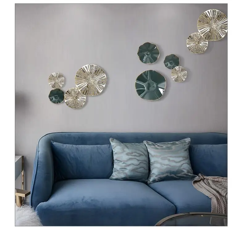Современные кованые цветы лотоса на стену, металлические украшения бабочки, украшения для дома, гостиной, настенные Фотообои