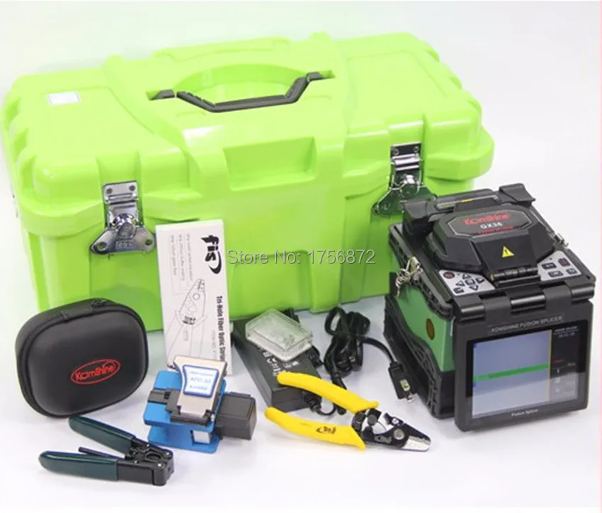 Komshine GX36 Optical Fiber Fusion Splicer Kit With Fiber Optic Cleaver Core Core Alignement Fiber Splicer